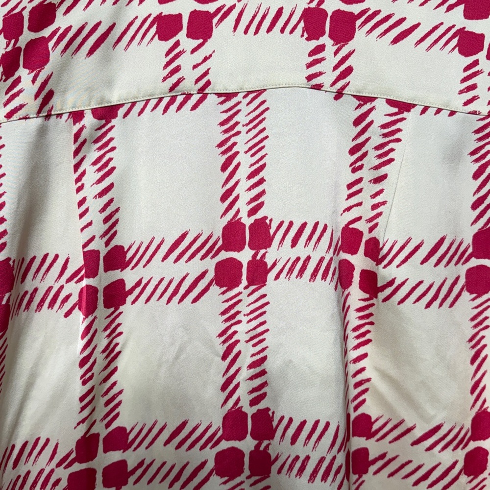 Marni x Uniqlo Oversized Open Collar Short Sleeve Shirt in Fuchsia and Ivory - Picture 10 of 11